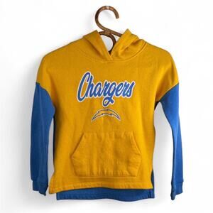 NFL Team Apparel Girls Chargers Logo Yellow and Blue Pullover Hoodie size Small